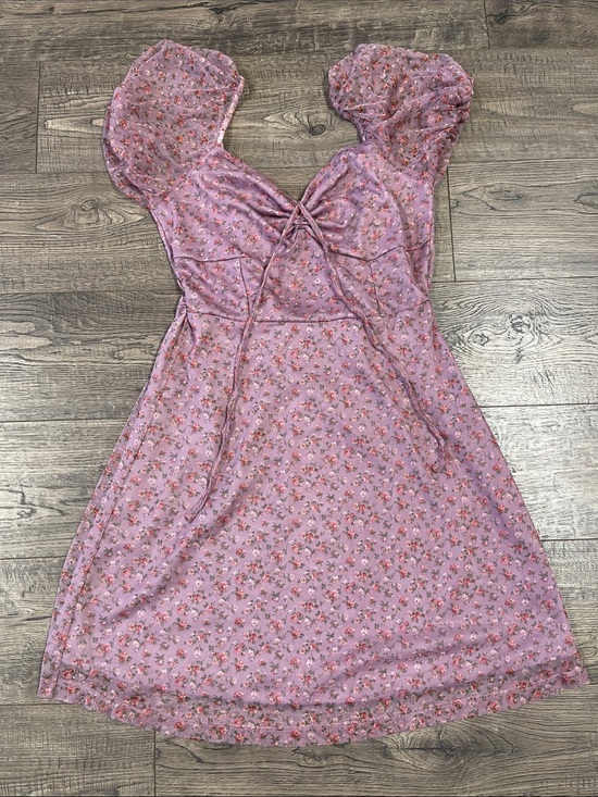 American Eagle Outfitters Dresses & Skirts - American Eagle Outfitters Pink Floral Mini Dress with Puff Sleeves
